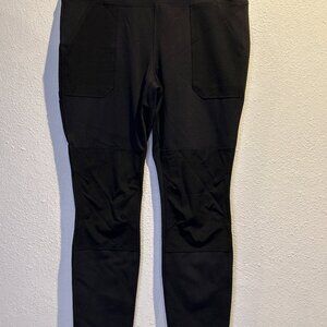 Carhartt Womens LARGE Pants Black Utility Stretch Double Knee Pull On Fitted Wor